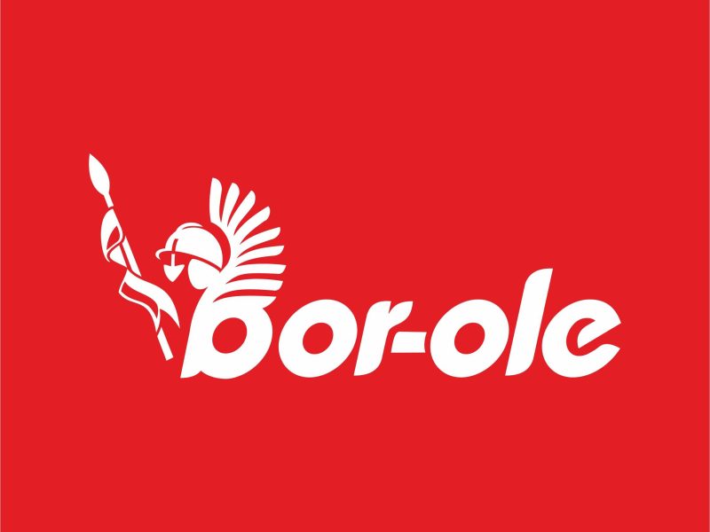 Oryginalne logo BOR-OLE na czerwonym tle